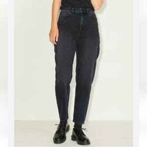 Zara Faded Black Distressed Hi-Rise Cropped Jeans Size Women's 4